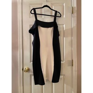 Black and White Strapless Dress